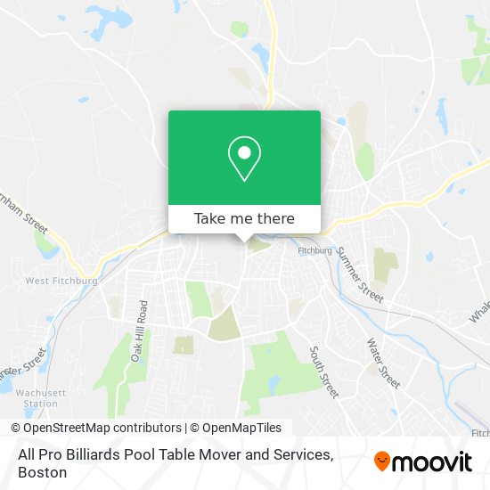 All Pro Billiards Pool Table Mover and Services map