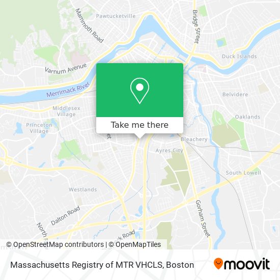 Massachusetts Registry of MTR VHCLS map