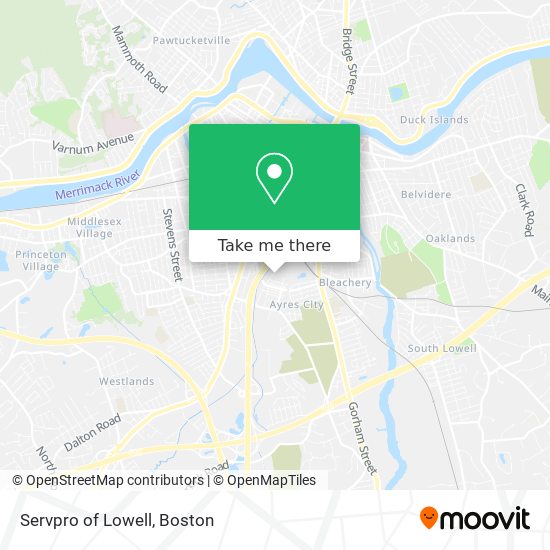 Servpro of Lowell map