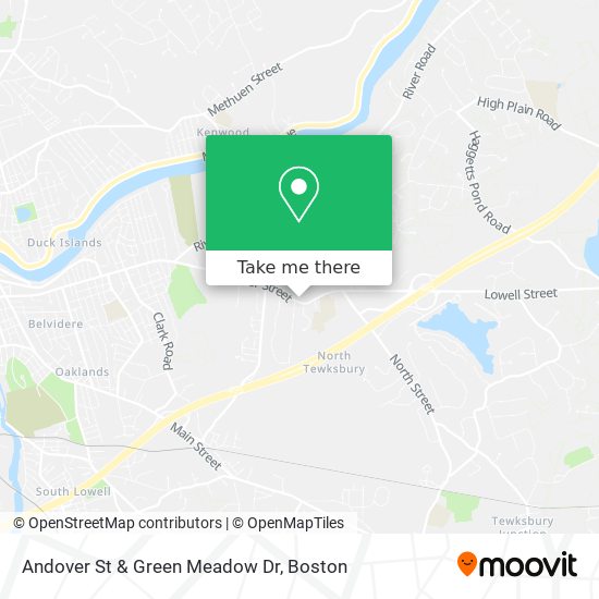 Andover St & Green Meadow Dr map