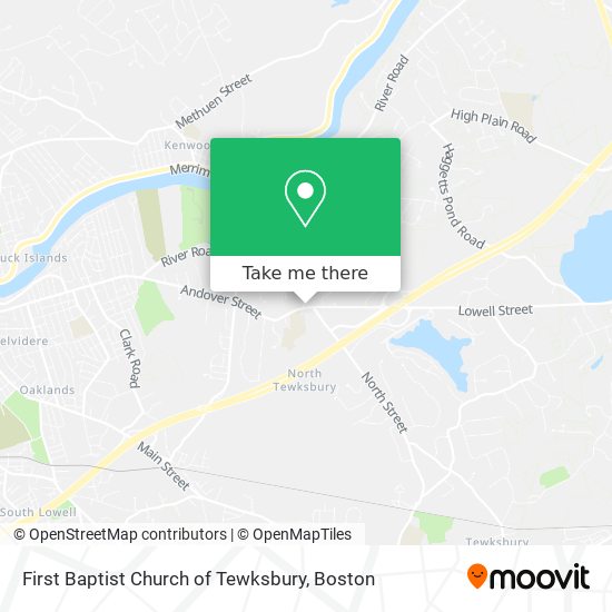 First Baptist Church of Tewksbury map