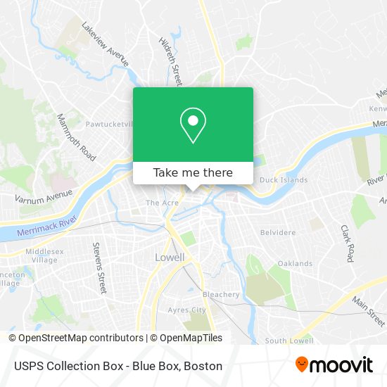 Mapa de USPS Collection Box - Blue Box