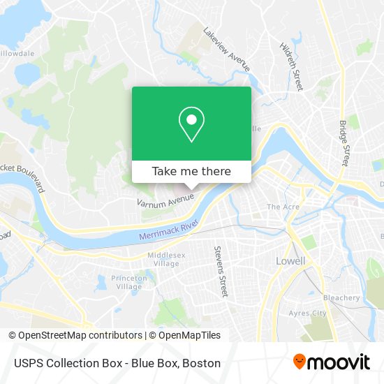 Mapa de USPS Collection Box - Blue Box