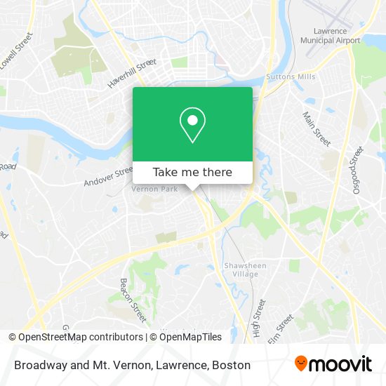 Broadway and Mt. Vernon, Lawrence map