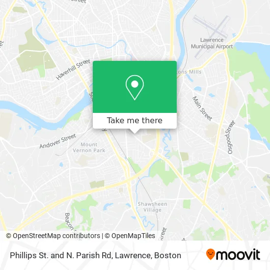 Phillips St. and N. Parish Rd, Lawrence map