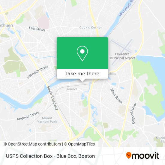 Mapa de USPS Collection Box - Blue Box