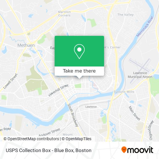 Mapa de USPS Collection Box - Blue Box