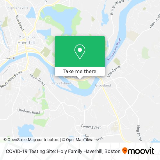 Mapa de COVID-19 Testing Site: Holy Family Haverhill