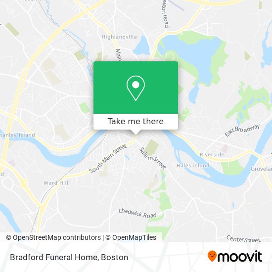 Bradford Funeral Home map