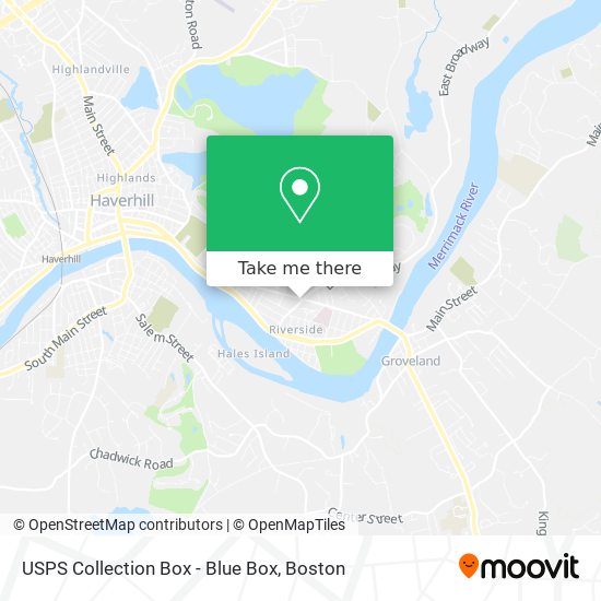 Mapa de USPS Collection Box - Blue Box