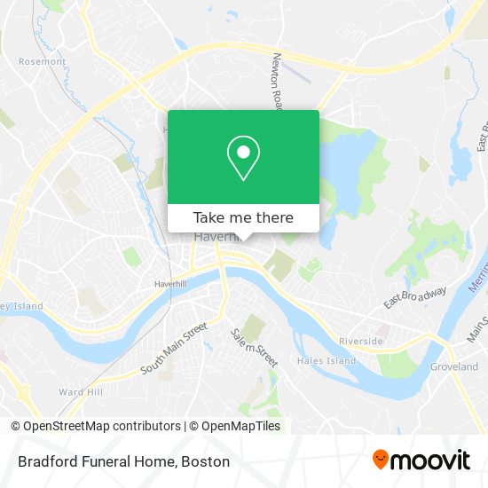 Bradford Funeral Home map