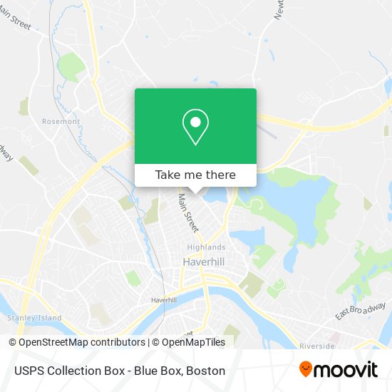 Mapa de USPS Collection Box - Blue Box