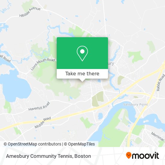 Amesbury Community Tennis map