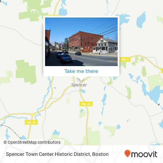 Spencer Town Center Historic District map