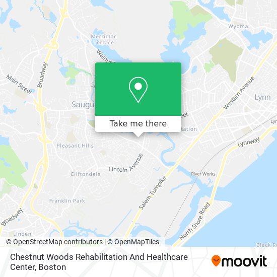 Chestnut Woods Rehabilitation And Healthcare Center map