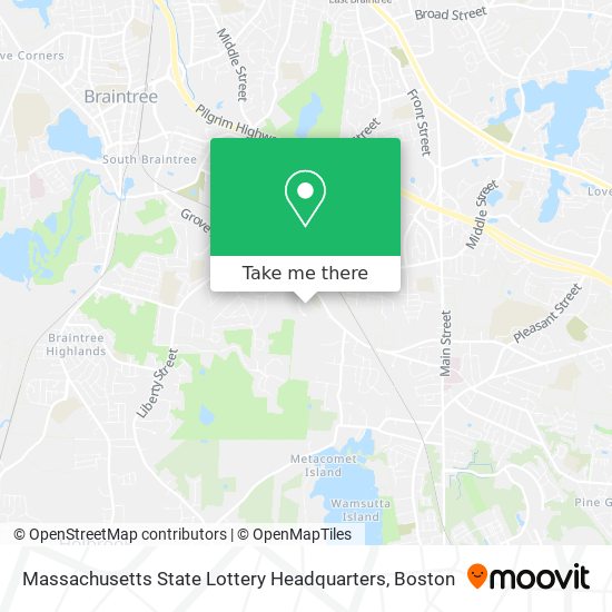 Massachusetts State Lottery Headquarters map