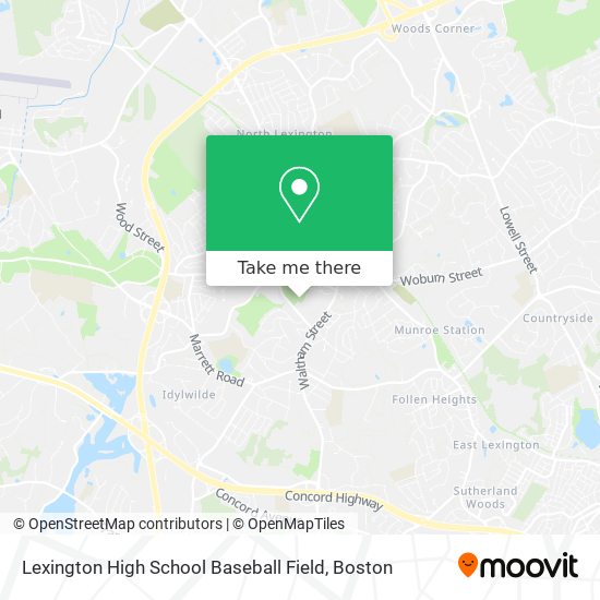 Lexington High School Baseball Field map