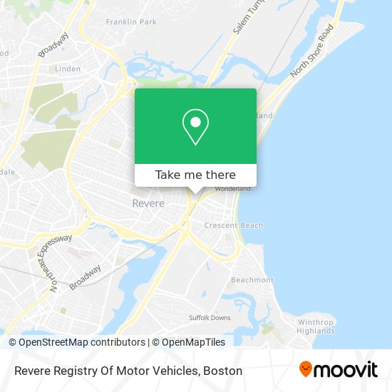 Mapa de Revere Registry Of Motor Vehicles