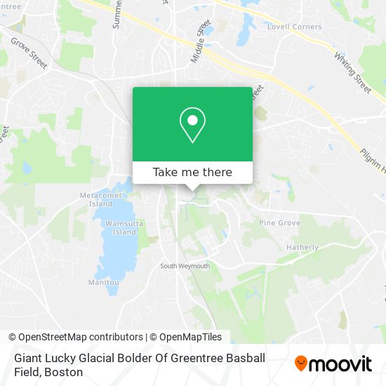 Giant Lucky Glacial Bolder Of Greentree Basball Field map