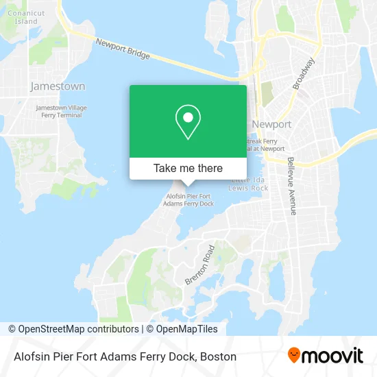 Alofsin Pier Fort Adams Ferry Dock map