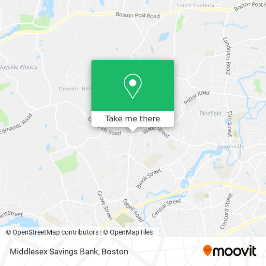 Middlesex Savings Bank map