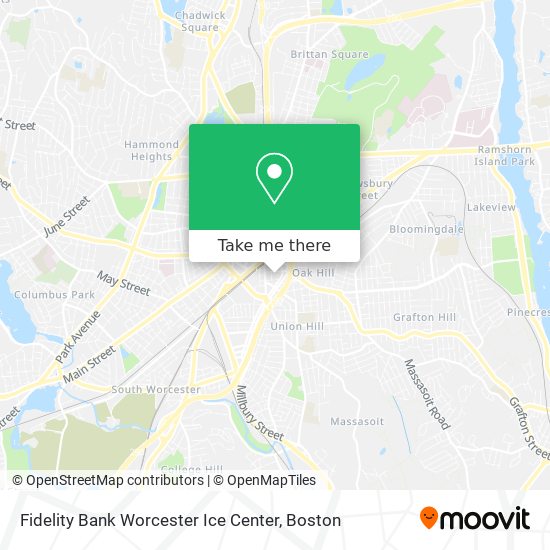 Mapa de Fidelity Bank Worcester Ice Center
