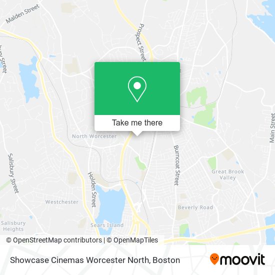 Mapa de Showcase Cinemas Worcester North