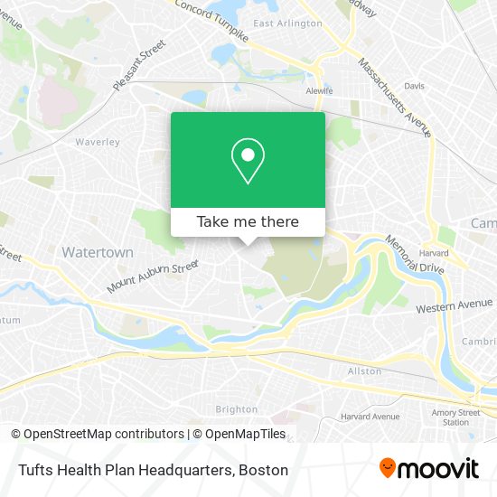 Tufts Health Plan Headquarters map