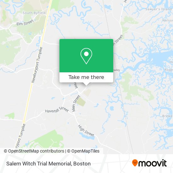 Mapa de Salem Witch Trial Memorial