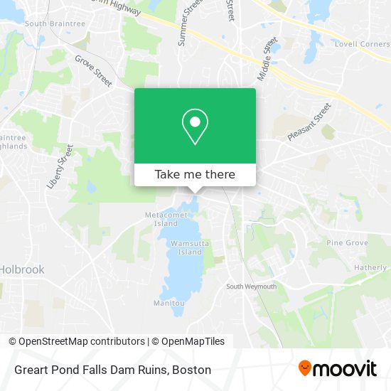 Greart Pond Falls Dam Ruins map