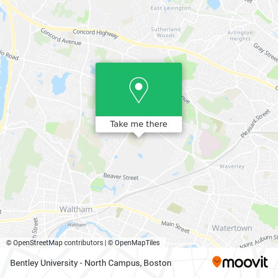 Mapa de Bentley University - North Campus