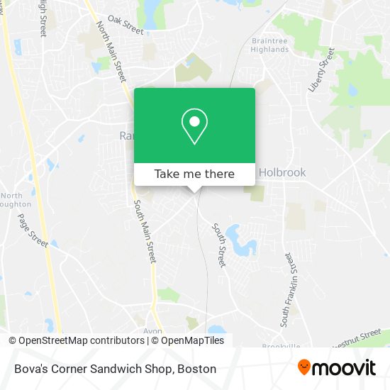 Mapa de Bova's Corner Sandwich Shop