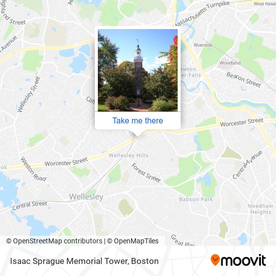 Isaac Sprague Memorial Tower map