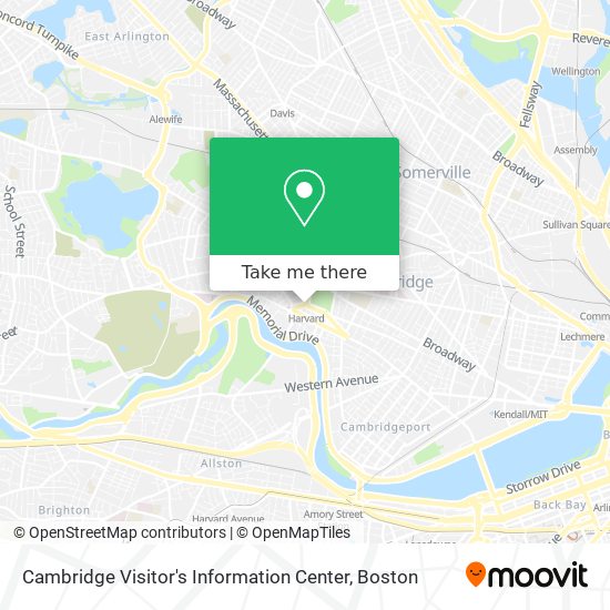 Cambridge Visitor's Information Center map