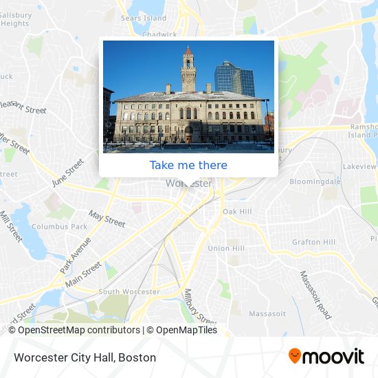 Worcester City Hall map