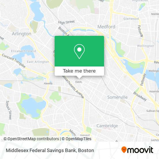 Mapa de Middlesex Federal Savings Bank