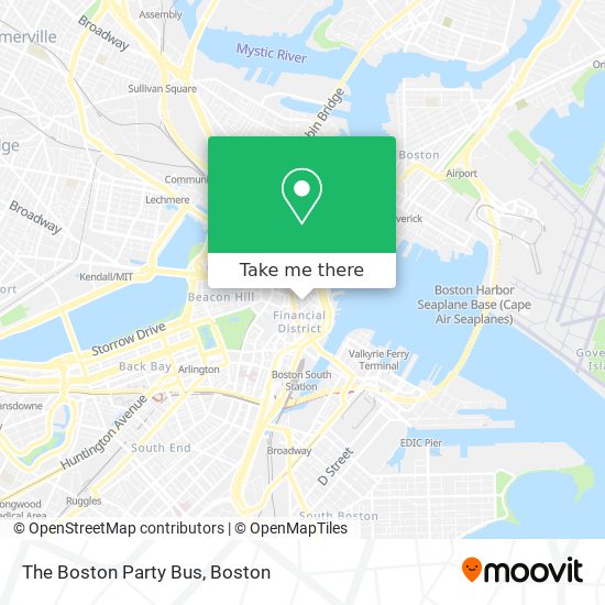 The Boston Party Bus map