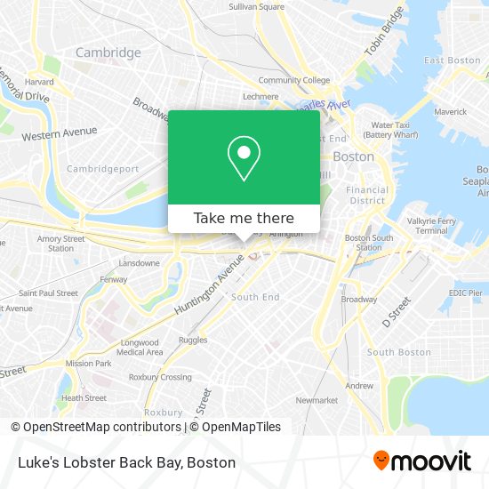 Luke's Lobster Back Bay map