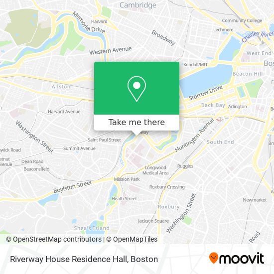 Mapa de Riverway House Residence Hall