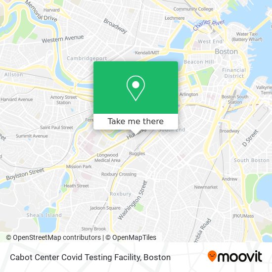 Cabot Center Covid Testing Facility map