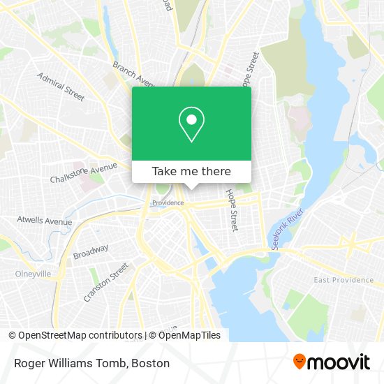 Roger Williams Tomb map
