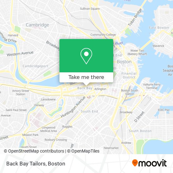 Mapa de Back Bay Tailors