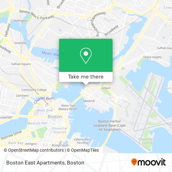 Mapa de Boston East Apartments