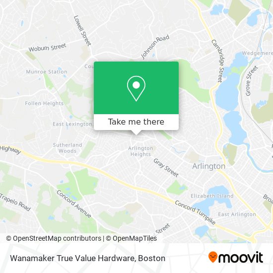 Mapa de Wanamaker True Value Hardware