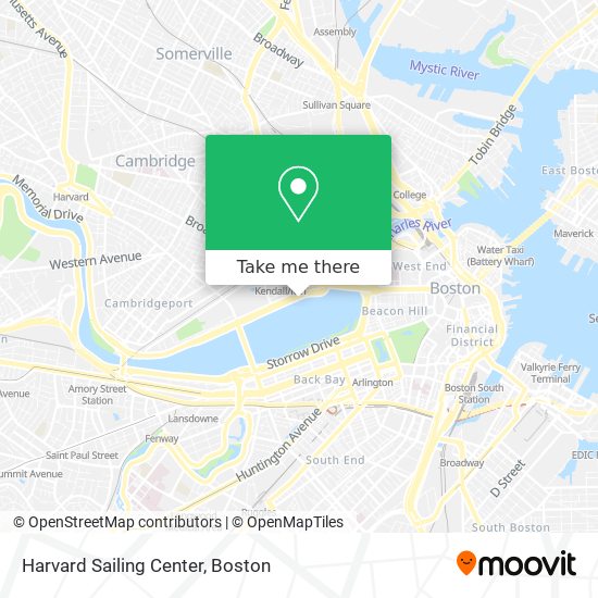 Harvard Sailing Center map