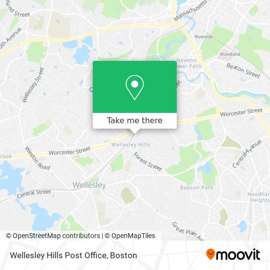 Mapa de Wellesley Hills Post Office