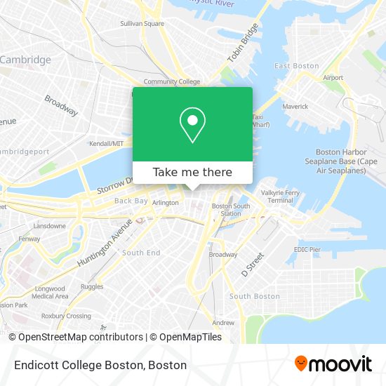Endicott College Boston map