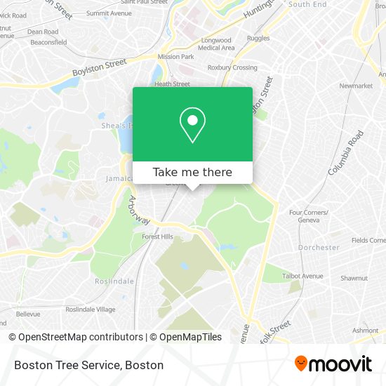 Mapa de Boston Tree Service