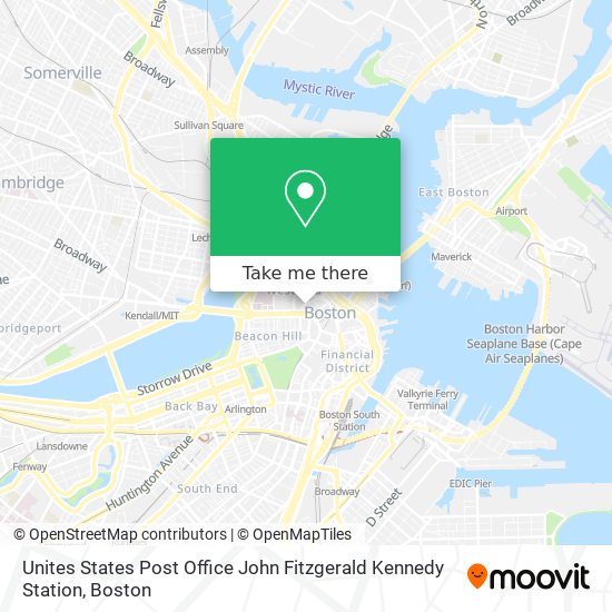 Mapa de Unites States Post Office John Fitzgerald Kennedy Station