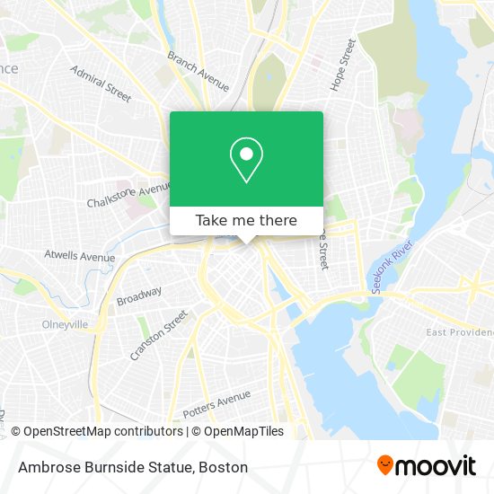 Ambrose Burnside Statue map